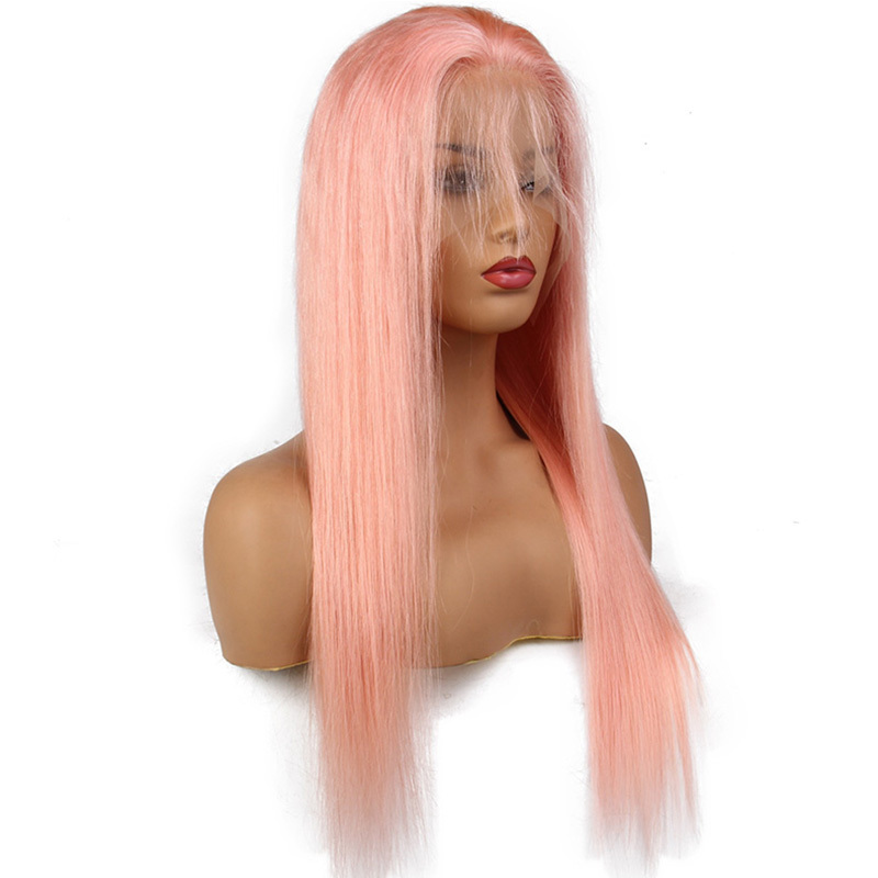 Pink Lace Front Glueless Wigs Swiss Lace Human Hair