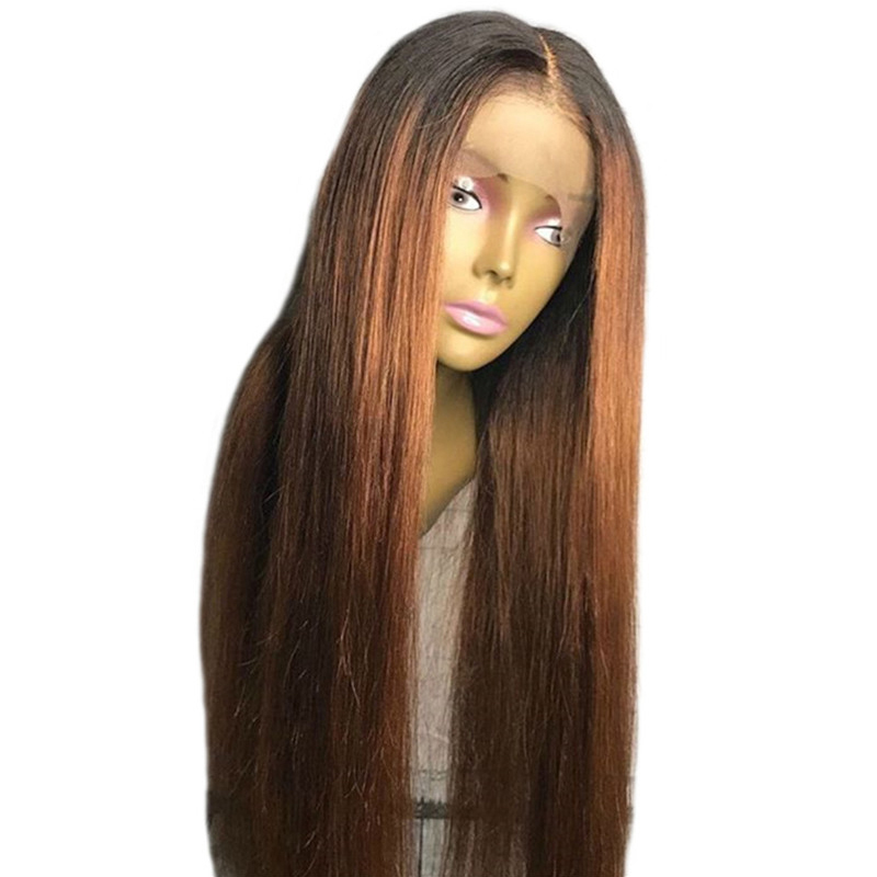 Colored 180% Density Ombre Human Hair Lace Front Wig Wavy 1B/30