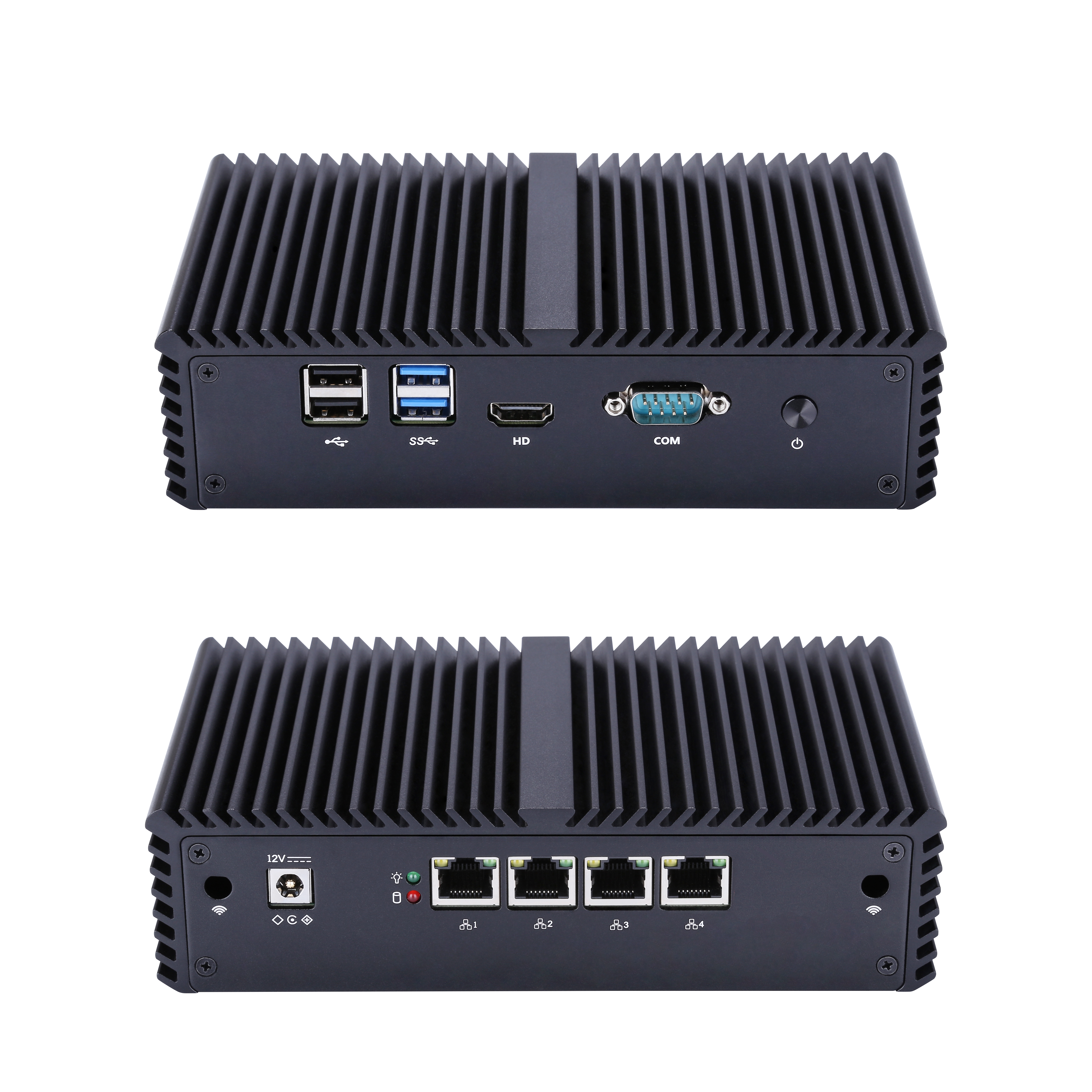 This fanless mini PC has two 2.5 GbE Ethernet ports an up to a