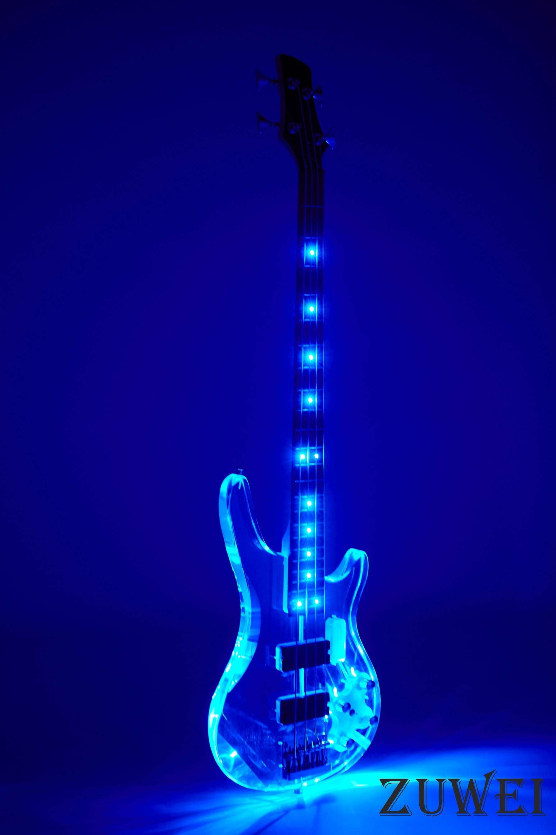 Top Quality 4 Strings Electric Bass Guitar Led Light Flash Style