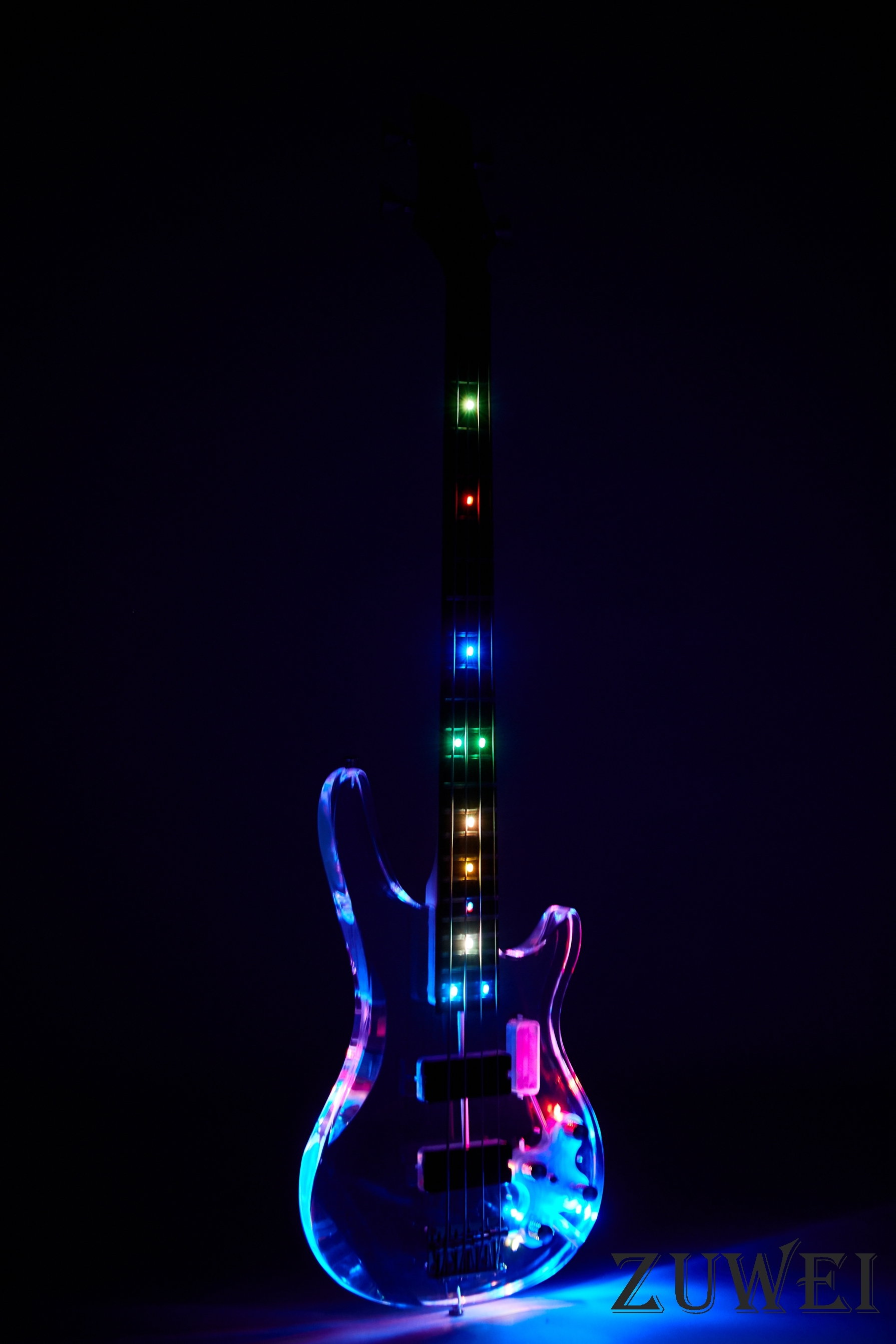 Top Quality 4 Strings Electric Bass Guitar Led Light Flash Style