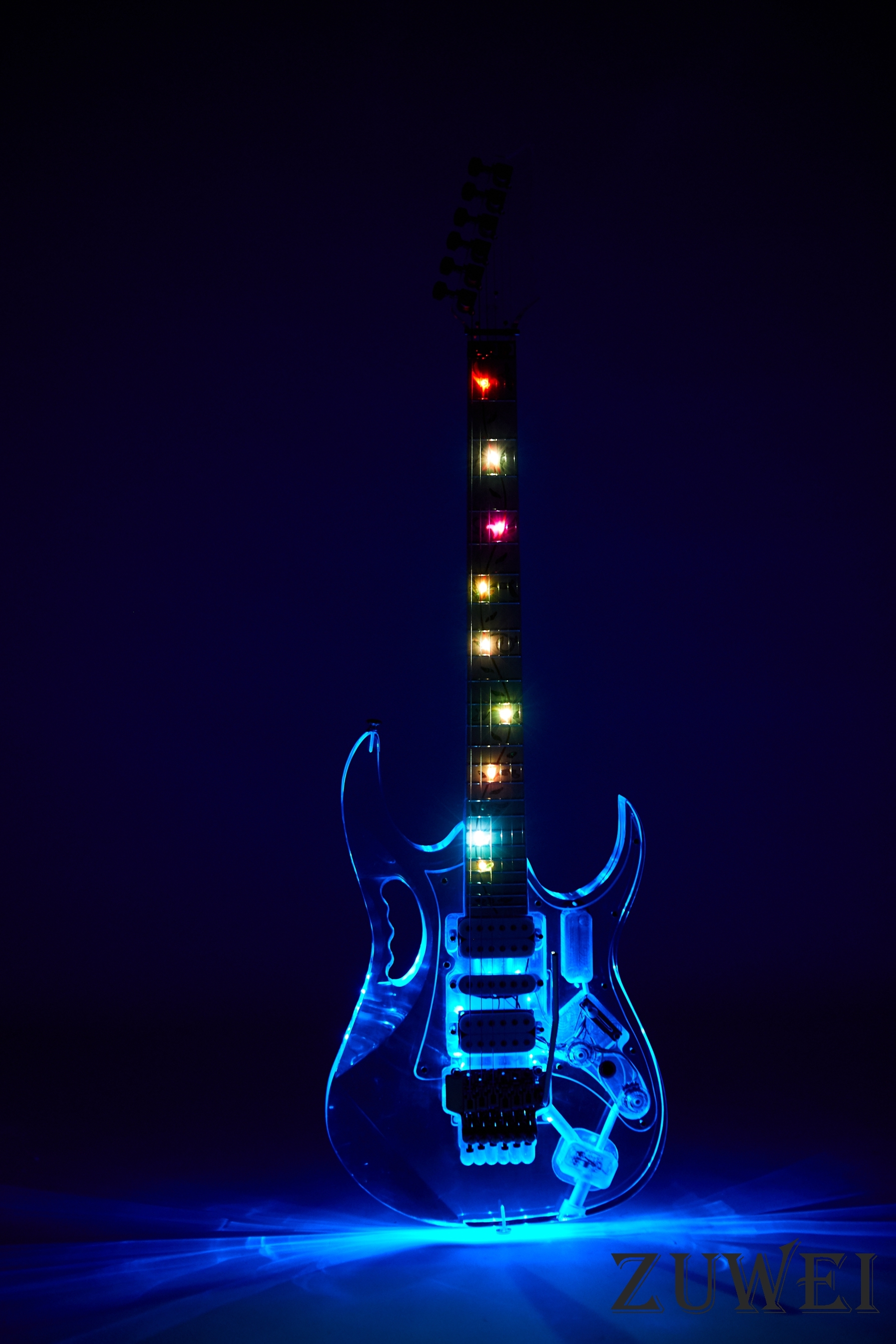 Jem Style 7V Electric Guitar Led Light Flash Style Color Acrylic Body