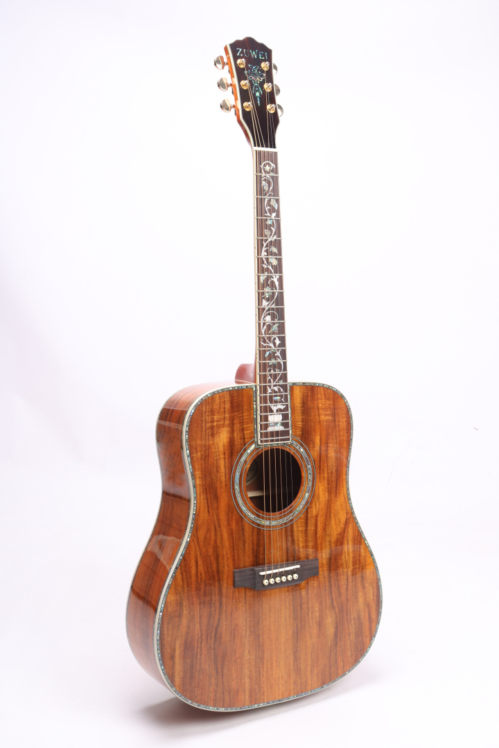 zuwei 41in handmade acoustic guitar life flower