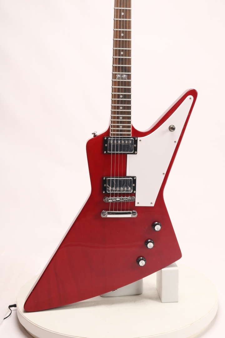 92 Top Quality Explorer Cherry Red Electric Guitar Abr Bridge Mahogany Body Withe Pickguard On Sale