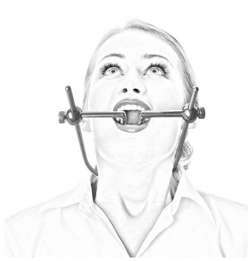 Neck Collar Open Mouth Locking Pin Stainless Steel Restraint Roleplay