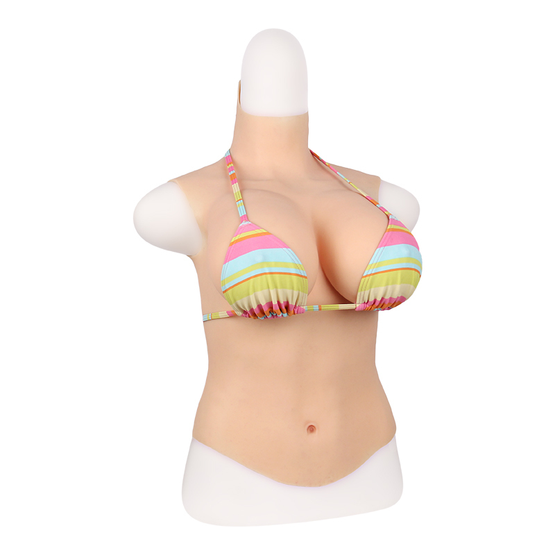 KnowU Medical Silicone Breast Forms Half Body Suit - Beige, Free Size For Crossdresser, Transgender, Cosplay