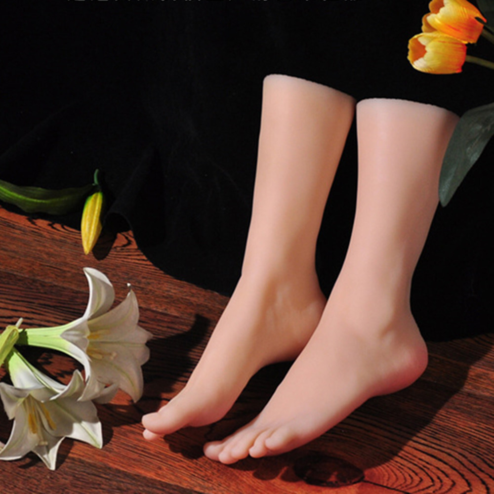 Knowu Display Silicone Female Foot Model Mannequin Lifelike Feet Left Or Right Jewelry Display Props