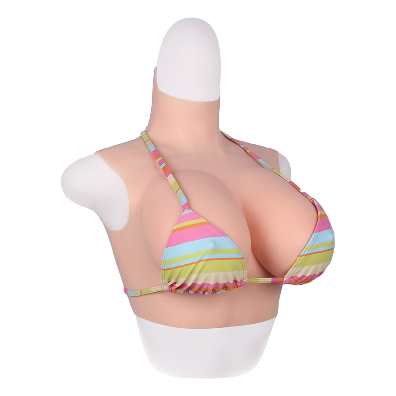 GOUJING Strap-On Breast Silicone Filled B Cup Breast Forms