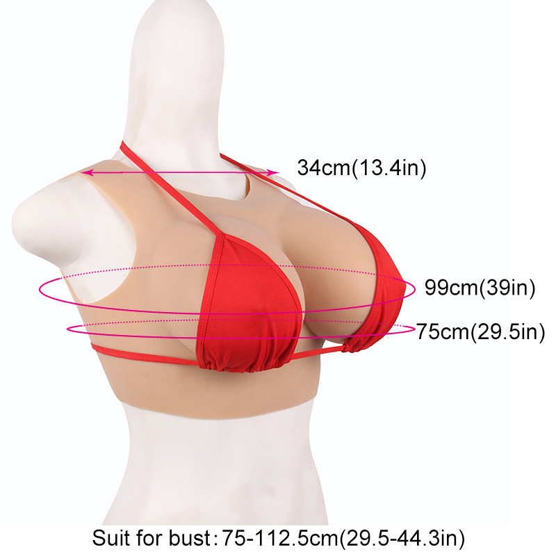 KnowU F Cup Silicone Breastplate Transgender Half Bodysuit Breast