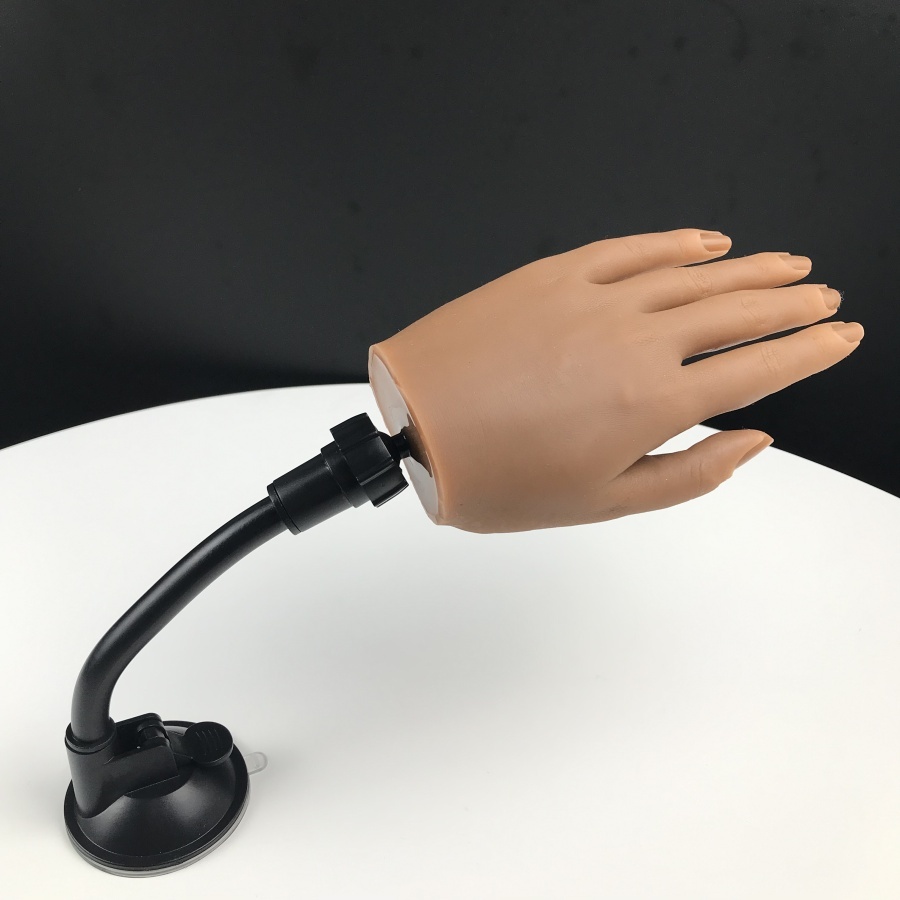 Flexible Silicone Hand with table supports for Nail Art Practice ...