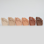 Fake Foot for Nail Art Practice Beige Brown Dark Toes Nail Artwork