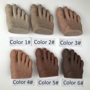Fake Foot for Nail Art Practice Beige Brown Dark Toes Nail Artwork