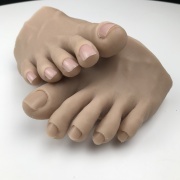 Fake Foot for Nail Art Practice Beige Brown Dark Toes Nail Artwork