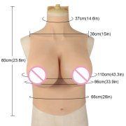 KnowU Silicone Breast I Cup Fake Boobs Half Body Big Boobs Cosplay Transgender