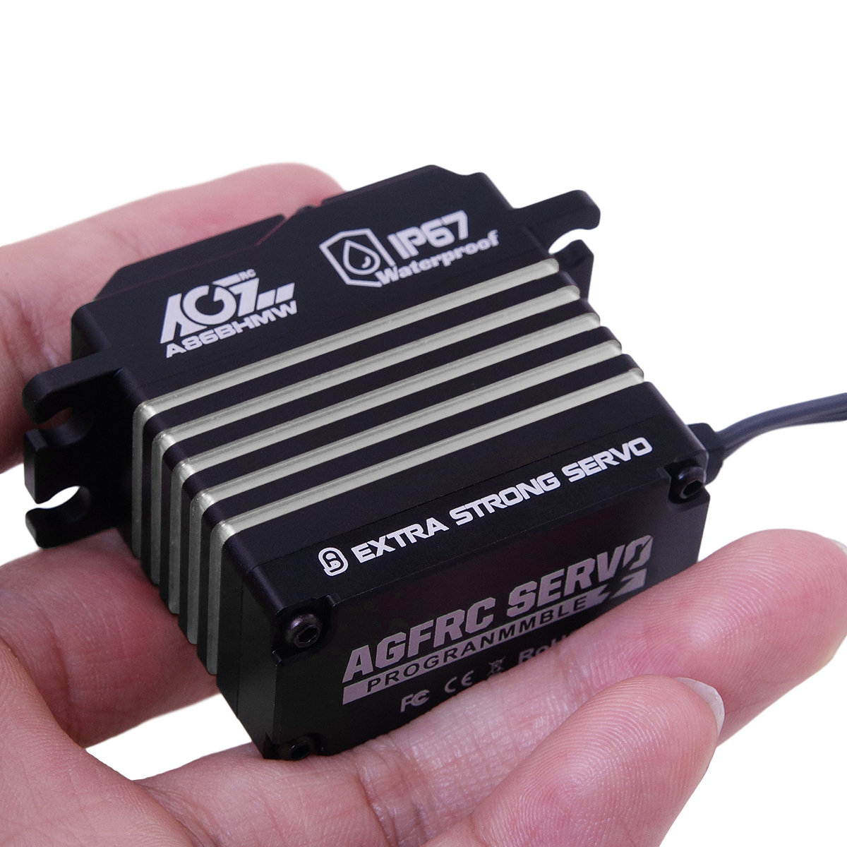 Programmable Metal Gear Brushless Servo for 1/8 RC Models Red AGFRC 55KG Digital-Steering-Servo High-Torque Waterproof Control Angle 180° A86BHMW