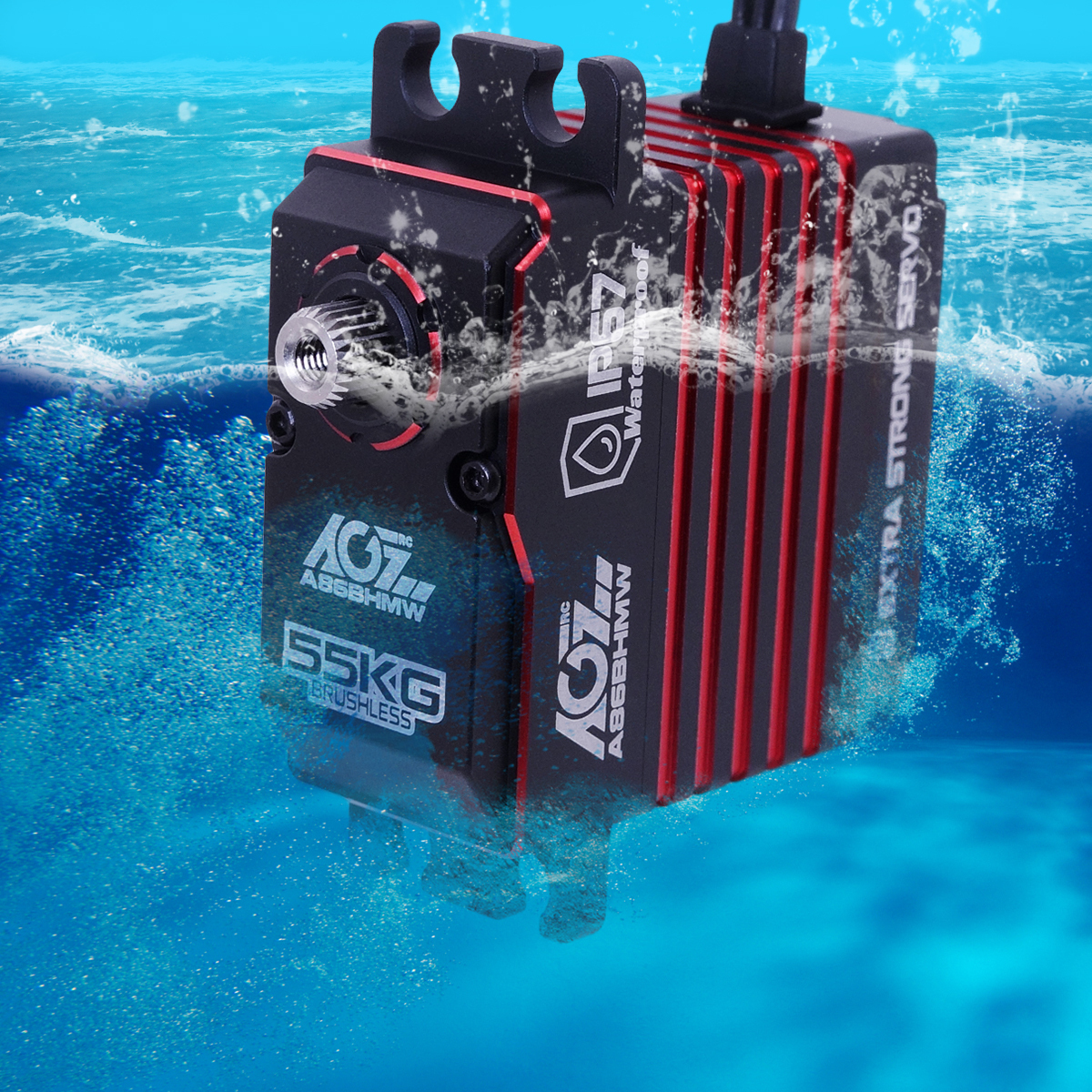 AGFRC 55KG High Torque Waterproof Programmable Brushless RC Servo