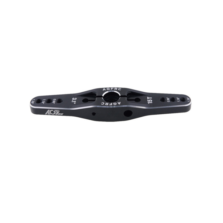 JGGZONE RC 15T Aluminum Metal Servo Horn Double Arm Steering Arms Black For 1/5 Scales RC Servo Repair Parts Accessories, Universal 15T Servo Arm Horn