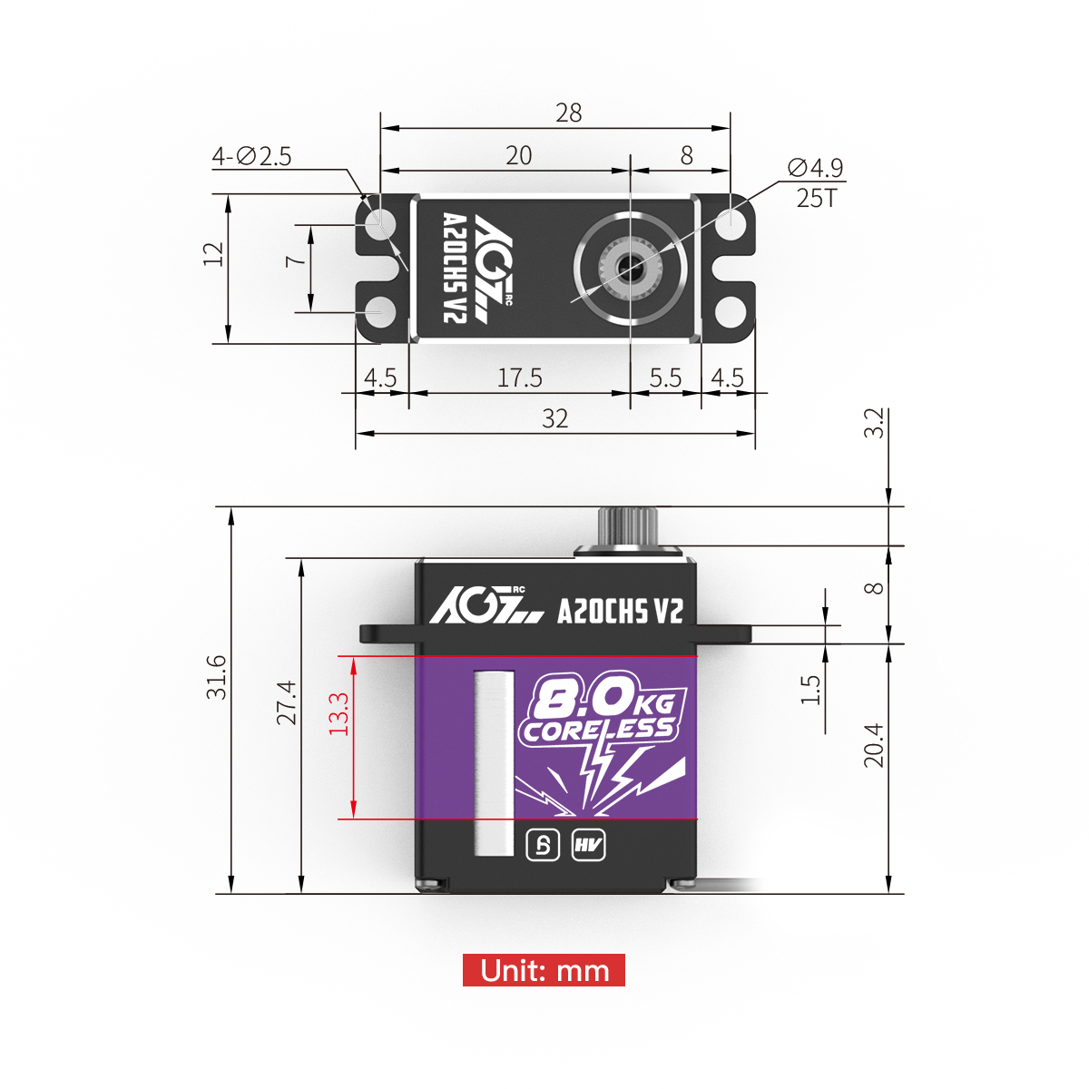 Servo A20CHS V2