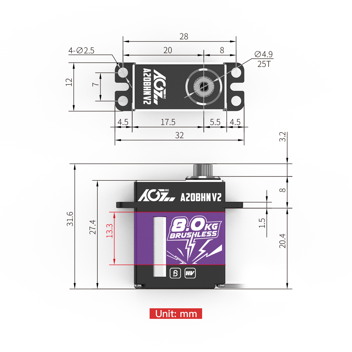 Servo A20BHN V2