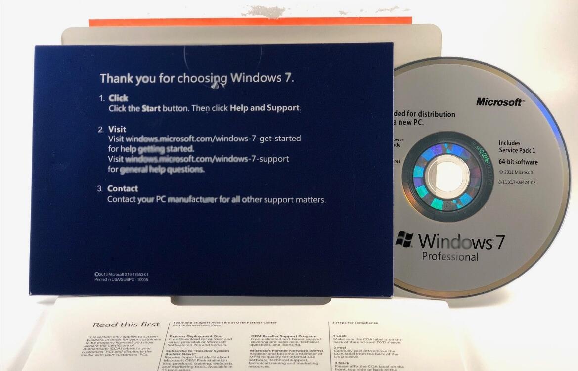 Windows 7 Professional Sp1 64bit Win 7 Sp1 64bit System Builder Dvd Pack