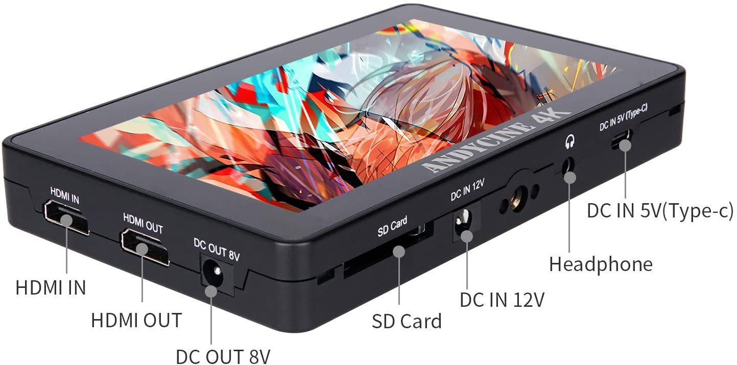 Andycine A6 Plus V2 Touchscreen Camera 5.5 Inch HDMI monitor with