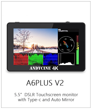 Andycine A6 Plus V2 Touchscreen Camera 5.5 Inch HDMI monitor with