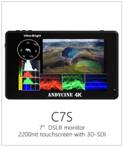 Andycine C7S 7 INCH Ultra Bright 2200nit 4K HDMI Touchscreen 3D LUT SDI  Camera DSLR Field Monitor With Waveform VectorScope