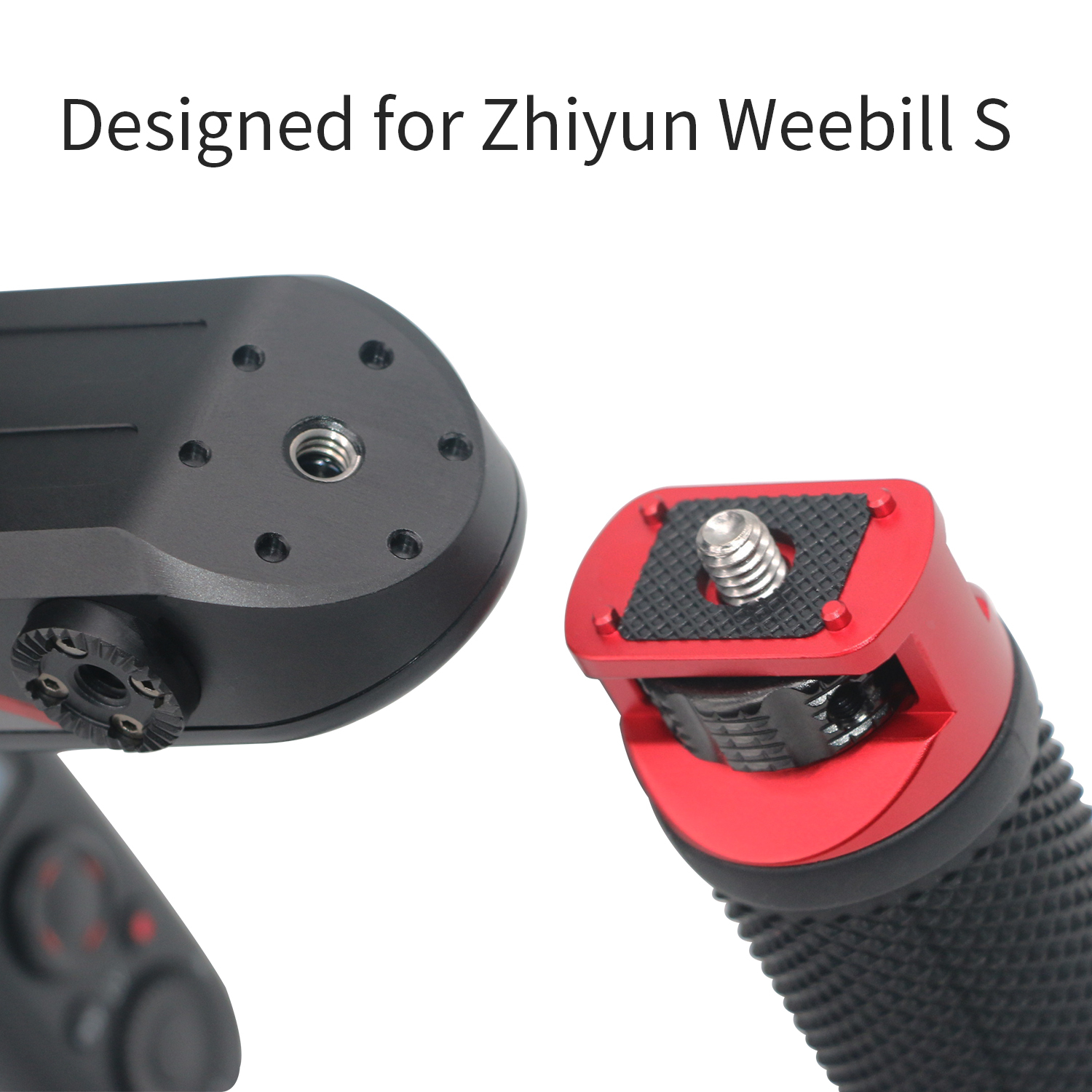 Andycine Handle Grip for Zhiyun Gimbal with Dual Mounting Cold Shoe and 1/4”-20 Accessory Holes