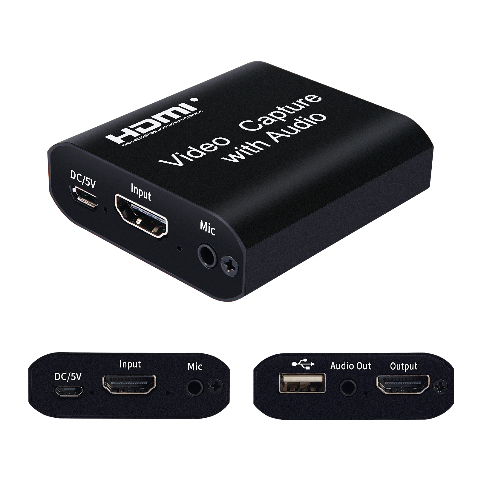 Video Capture Card, HDMI to USB/Micro USB/Type-C Game Capture Card 1080P  Record via DSLR Camcorder Action Cam