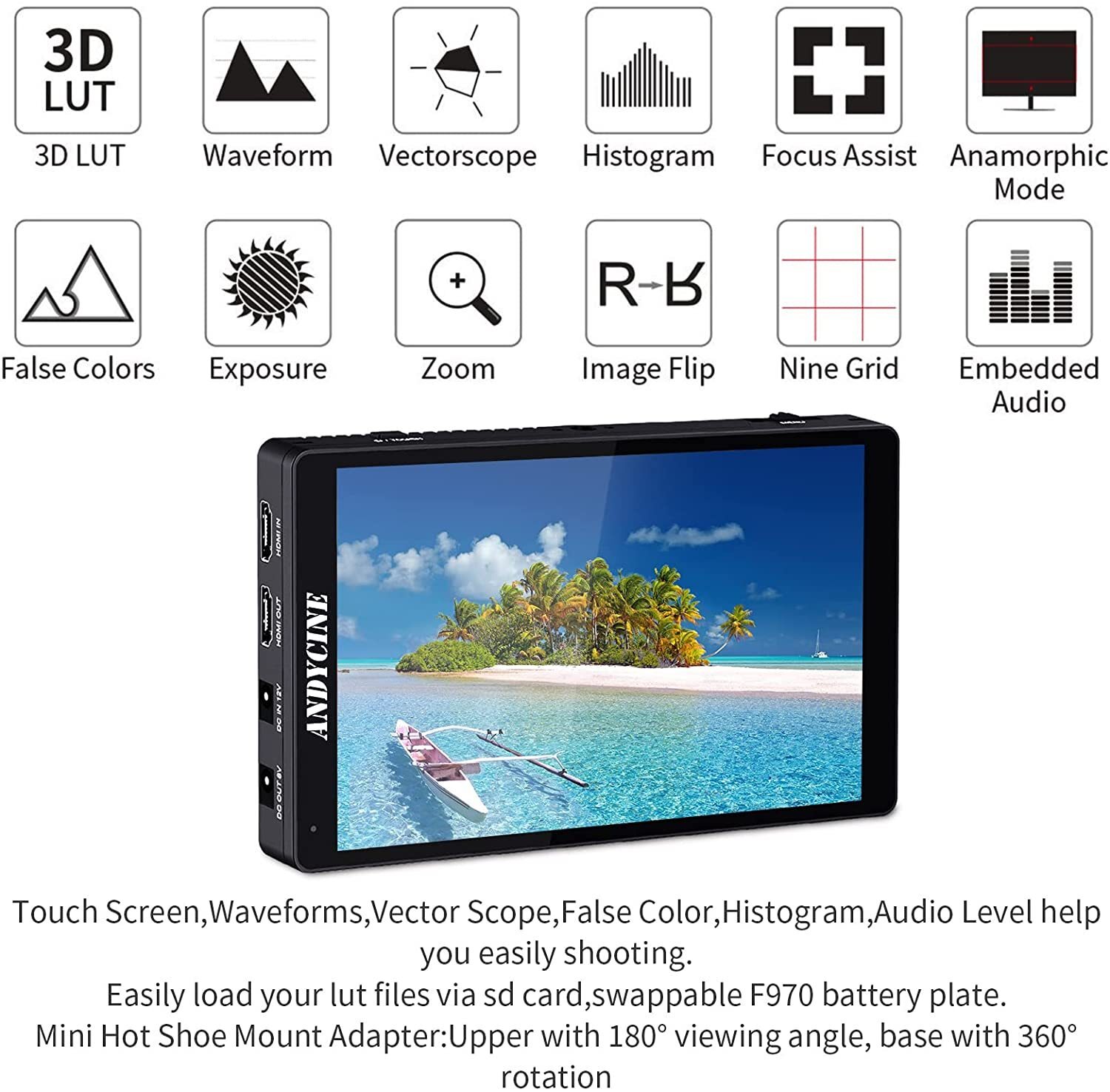 ANDYCINE C7 Lite 7インチモニター Amazon | ANDYCINE C7 Lite 7インチ タッチ式 フィールドモニター 『3