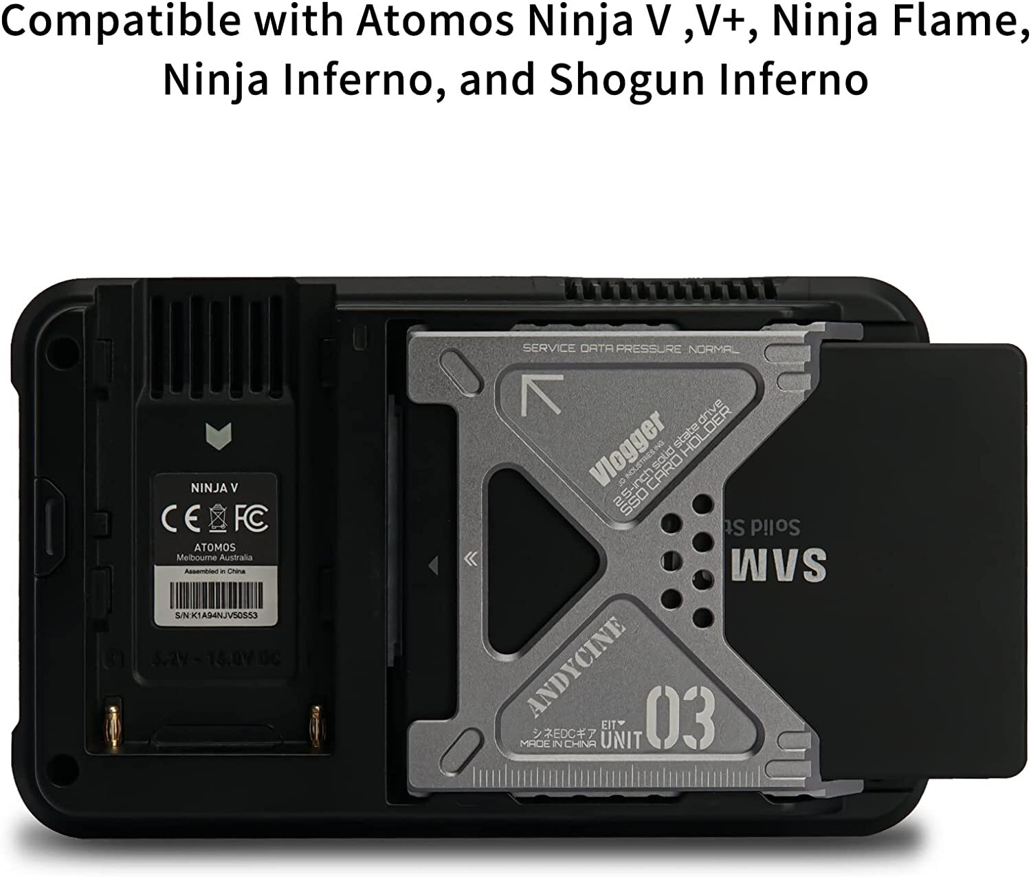 ANDYCINE LunchBox III Magnalium Case for 2.5” SATA SSD to Atomos 