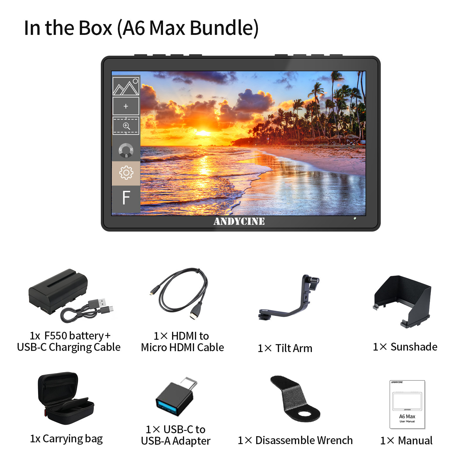 ANDYCINE A6 Plus 4Kモニター & バッテリー Amazon.com: ANDYCINE A6 Plus V2 6