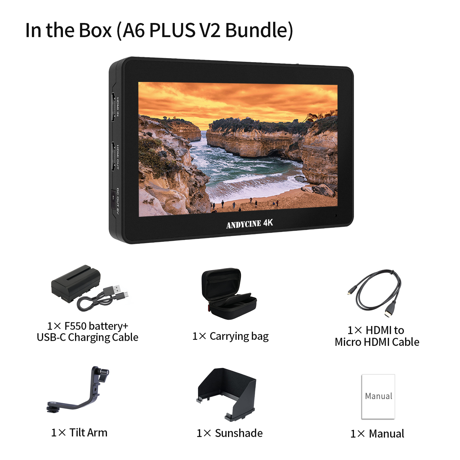 Andycine A6 Plus V2 Touchscreen Camera 5.5 Inch HDMI monitor with