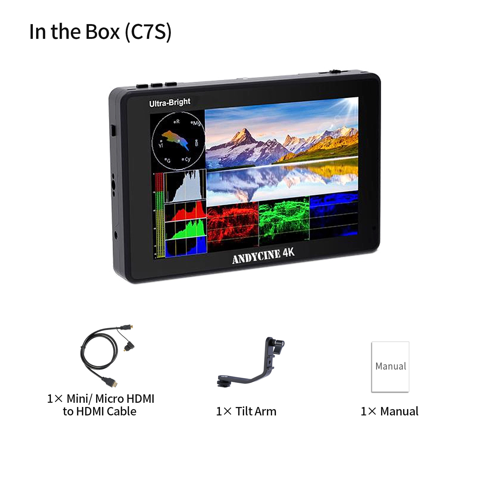 ANDYCINE X7 7インチ 2200nit  モニター 4K AndyCine_C7S_7_Full_HD_3G_SDI_