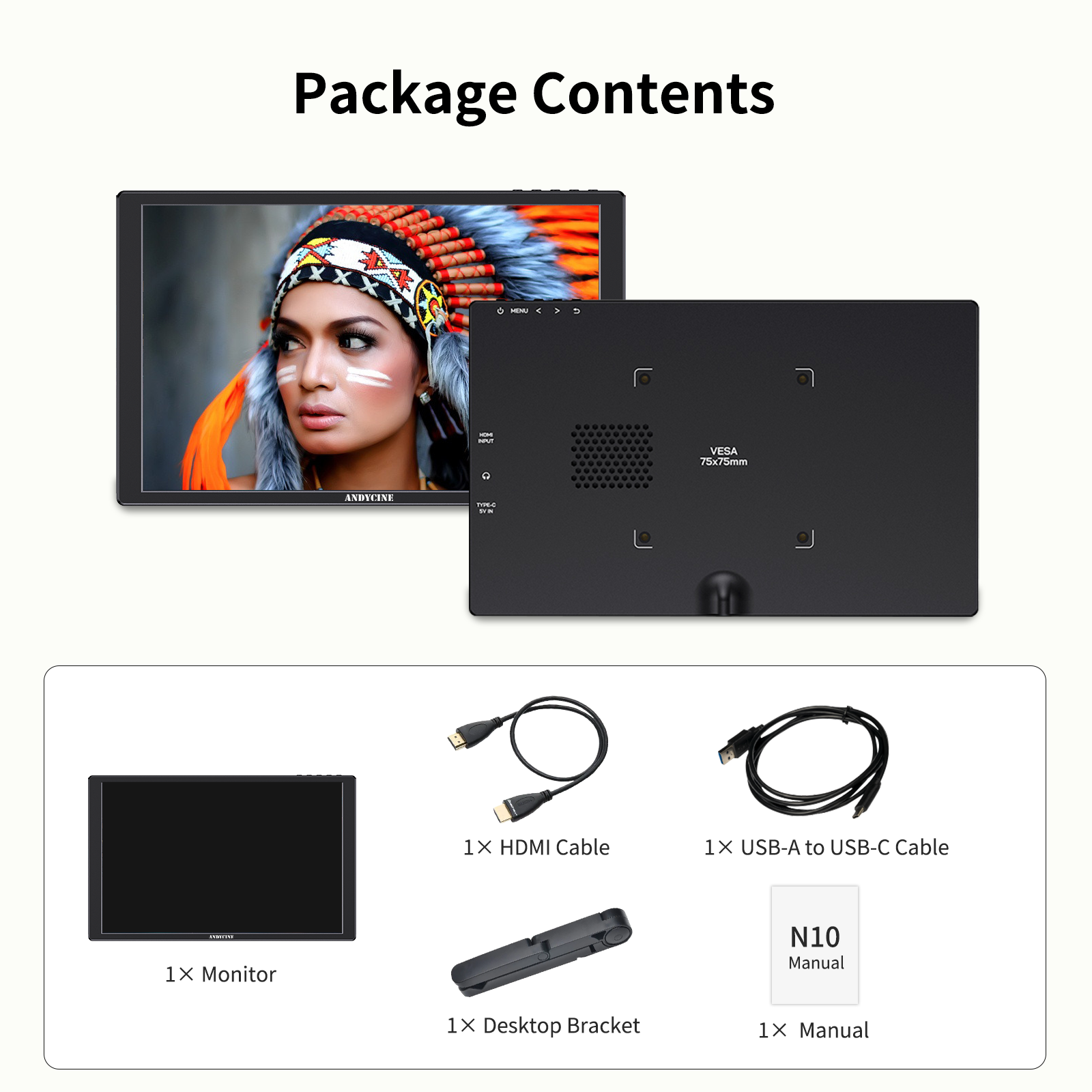 ANDYCINE N10 10.1inch 1920 x 1200 Touch Screen Monitor for Windows ...