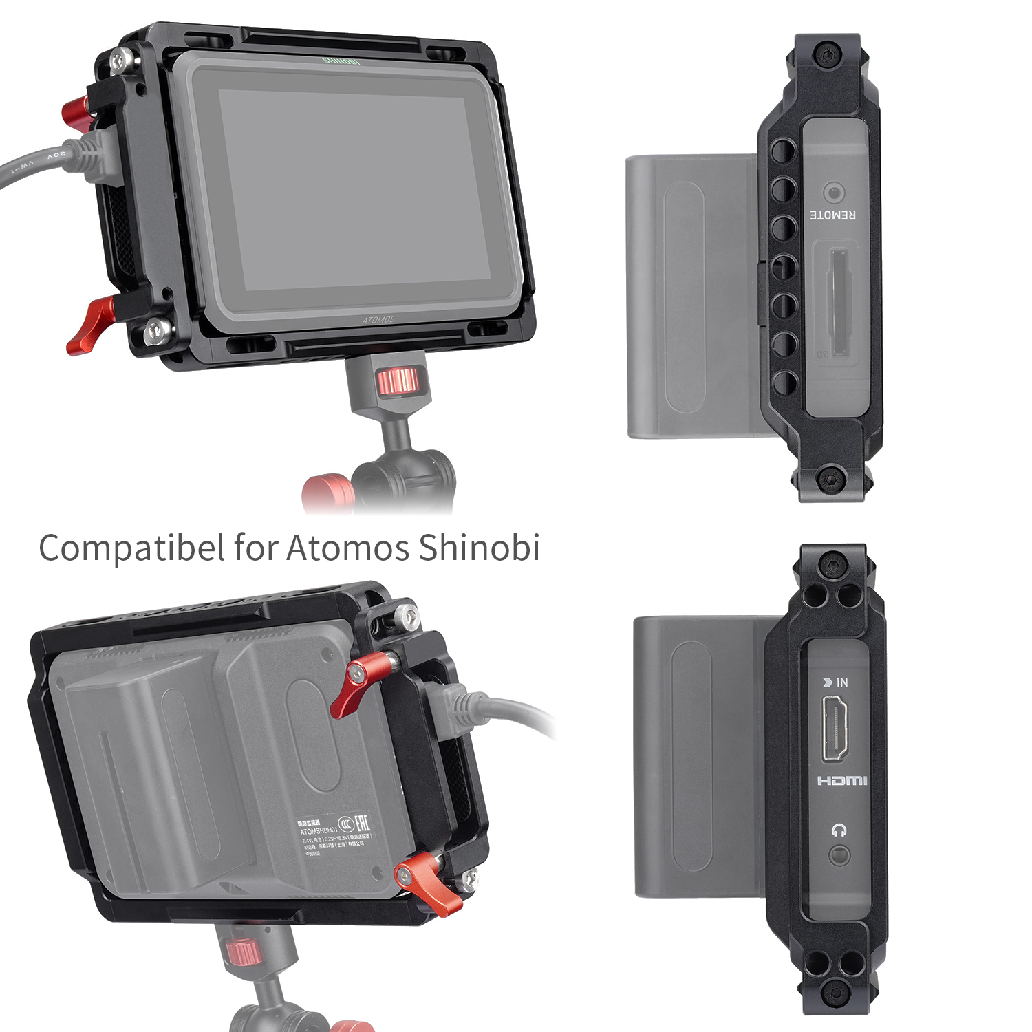 Andycine Monitor Cage with Built-in NATO Rail and Extra HDMI Cable 