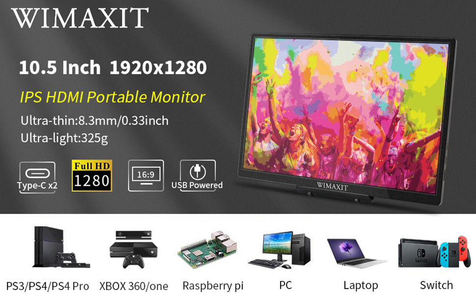 Wimaxit M1560CT3 15.6 Full HD Portable Monitor Touch Screen IPS Non-G –  Wimaxit Official Store