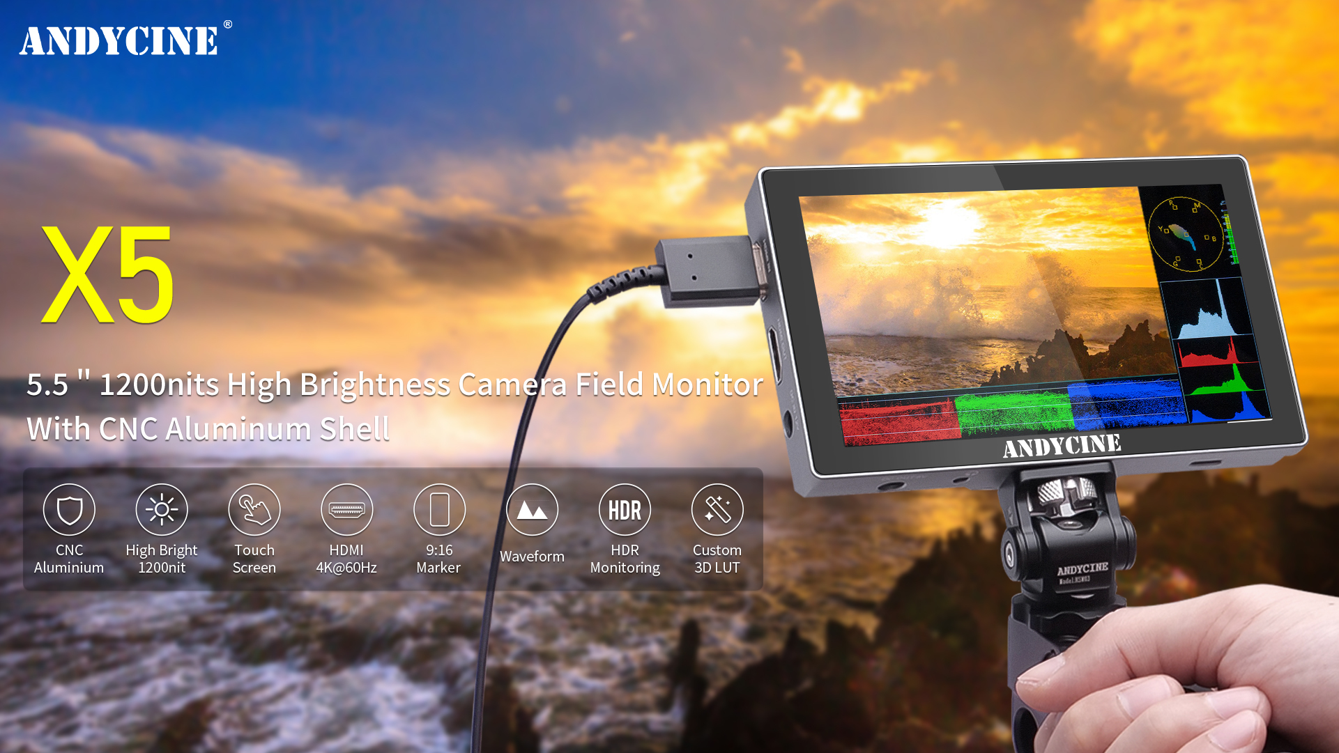 ANDYCINE On-Camera Monitor and Pro Video Accessory| Andycine