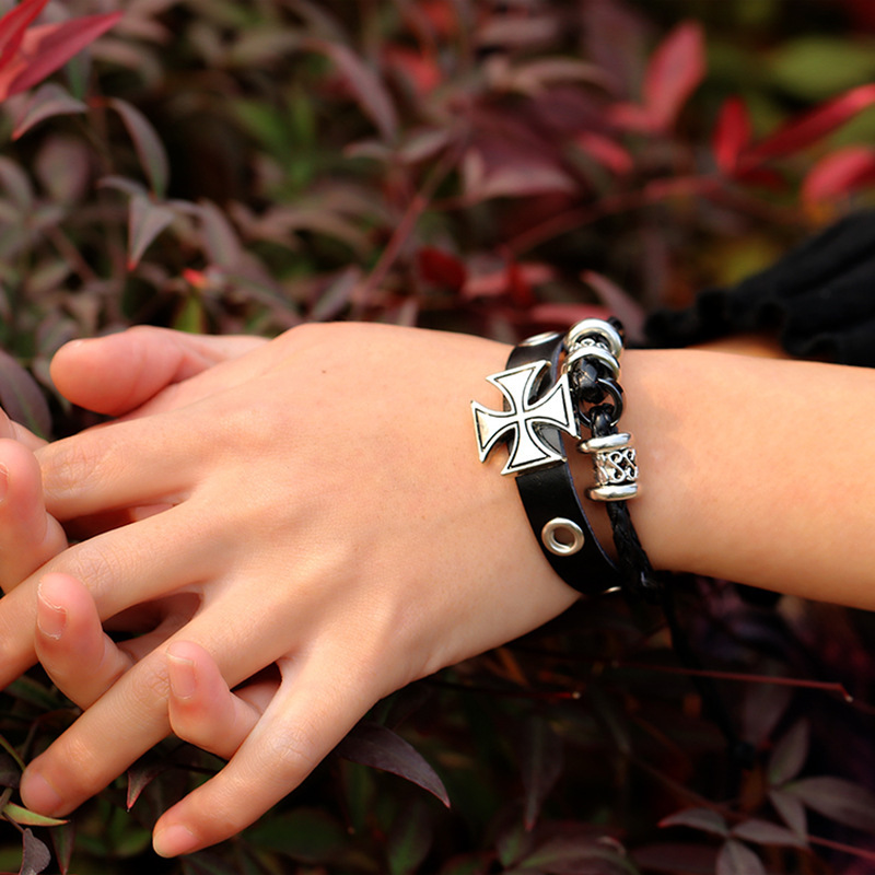 Adjustable Leather Bracelet with Vintage Bead Design for Men and Women Jewelry & Accessories