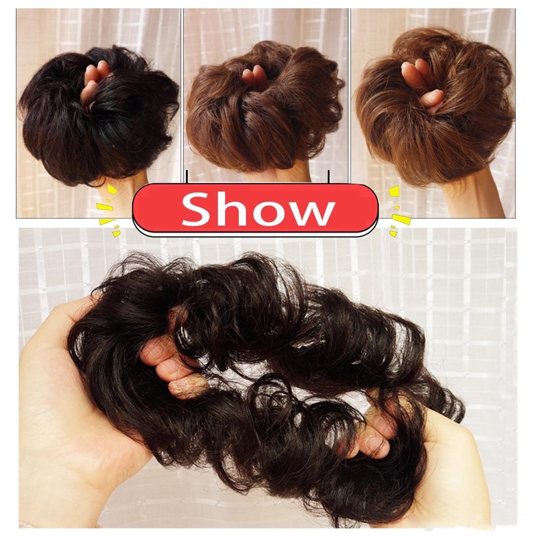 Wavy Human Hair Extensions - Women Curly Donut Hair