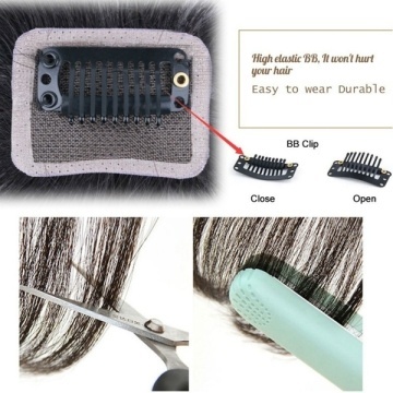 Bangs Hair Clip Human Hair Extensions- Seamless 3D Hair Toppers