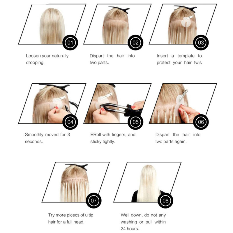 U Tip/Nail Tip Hair Extensions - Pre Bonded Invisible Soft Hair Extensions 50strands 50g U Tip/Nail Tip Hair Extensions - Pre Bonded Invisible Soft Hair Extensions 50strands 50g 