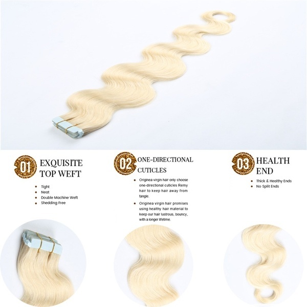Body Wave Tape in Hair Extensions - Skin Weft Remy Human Hair Extensions Body Wave Tape in Hair Extensions - Skin Weft Remy Human Hair Extensions 