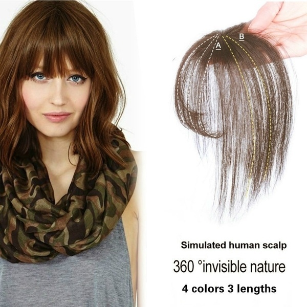 Clip in Bangs Human Hair Extensions- Seamless 3D Hair Toppers for Women Hair Bangs