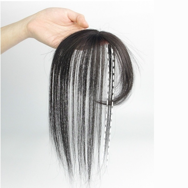 Clip in Bangs Human Hair Extensions- Seamless 3D Hair Toppers for Women Hair Bangs