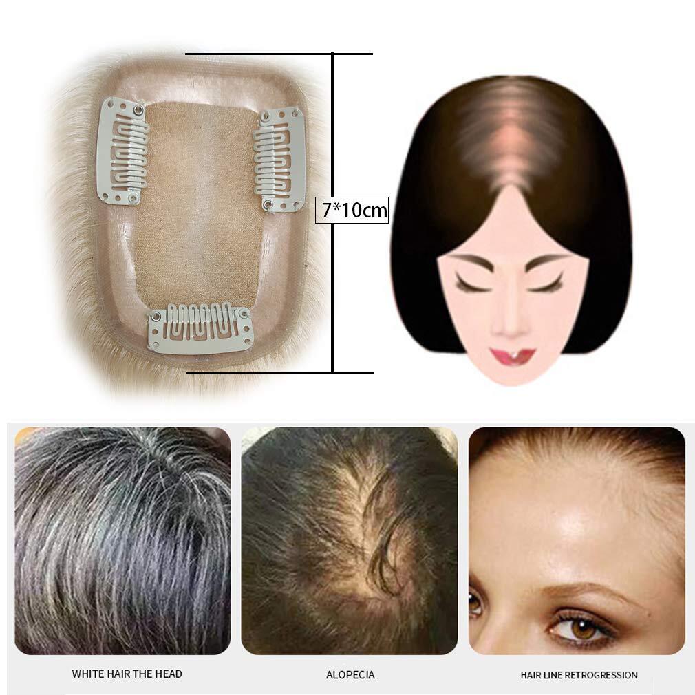 Hair Toppers 3# Hairpieces Replacement Clip in Topper For Women Hair-Toppers-for-Women-Human-Hair-MONO-Toupee-Hairpiece-Bleach-Blonde Women Toupee,Hairpiece Toppers,Hair Toppers,Hair Topper for Women