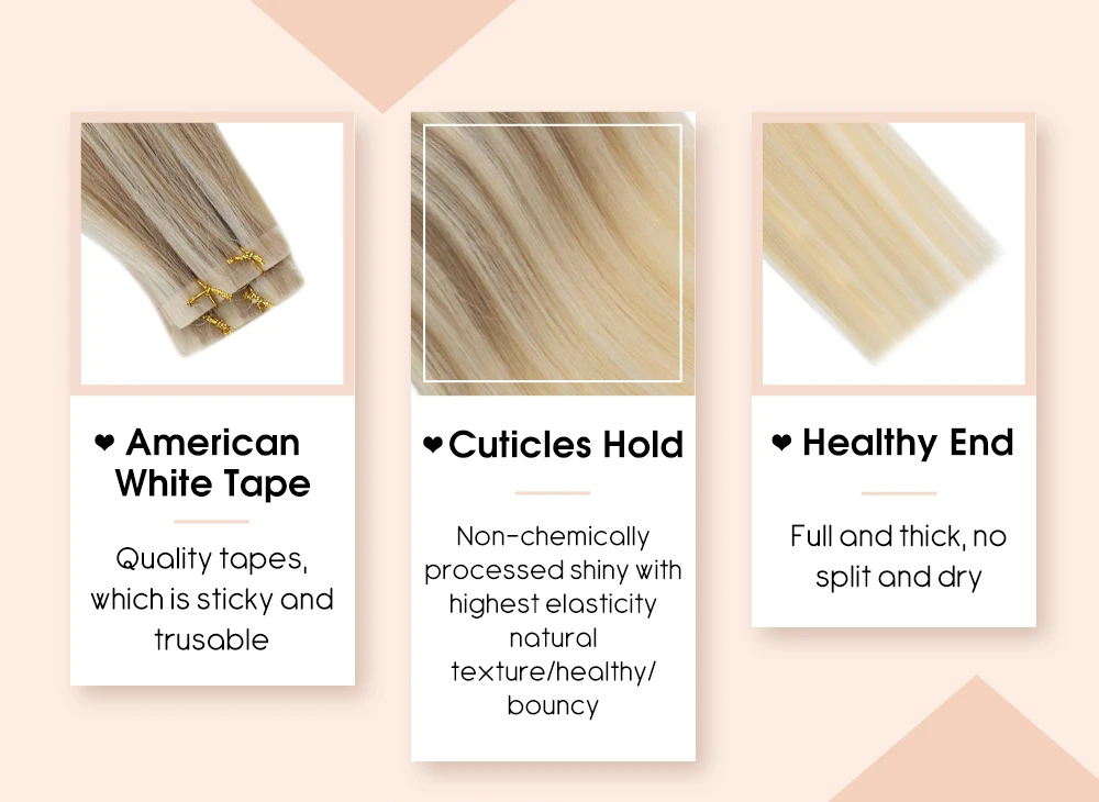 Tape in Human Hair Virgin Extensions Injected 12 Months Double Drawn Natural Straight Invisible Brazilian Hair Blonde Tape In Hair Extensions Human Hair