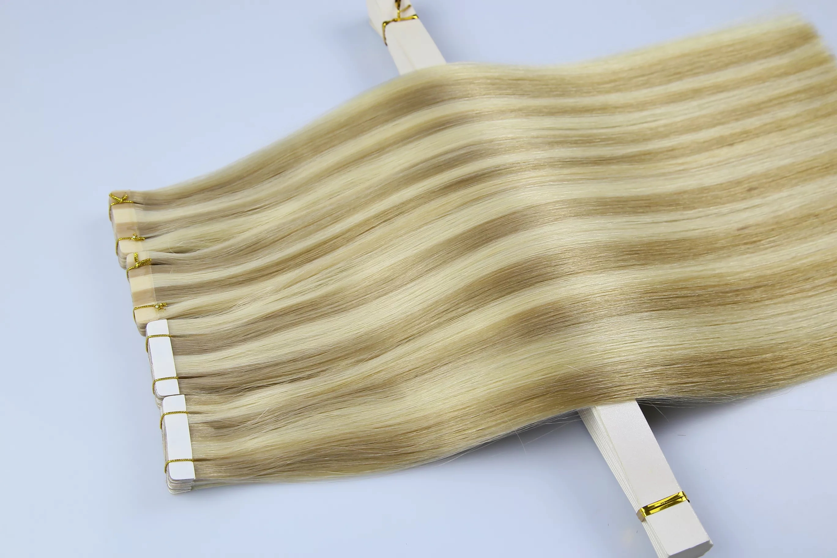  Invisible Remy Tape In Hair Extensions Double Drawn 100% Human Hair Blonde Tape In Hair Extensions Human Hair