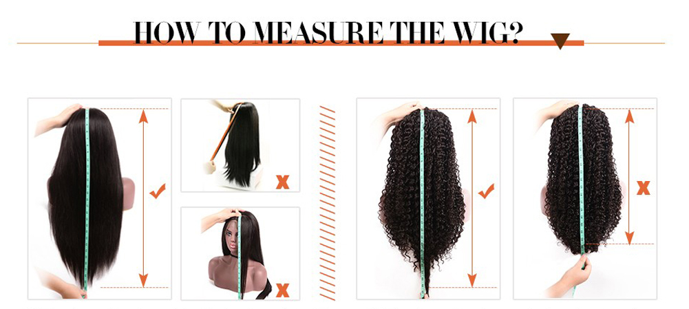 How to Measure the Curly Lace Frontal Wig Human Hair