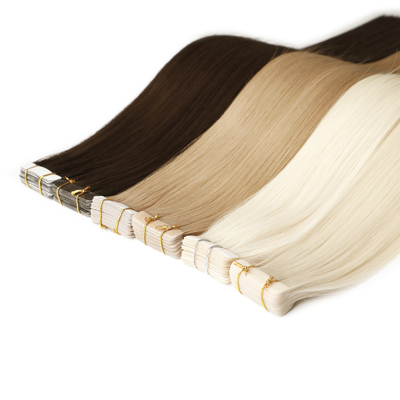 Reisika Hair Tape in Hair Extensions Human Hair Seamless Skin Weft Remy Straight Hair Tape in Hair Extensions Human Hair Seamless Skin Weft Remy Straight Hair Hairpieces Extension,Balayage Blonde Skin Weft Hair Extension,Tape in Hair